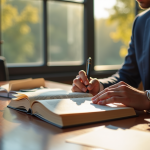 Bureau d'avocat moderne avec code civil ouvert