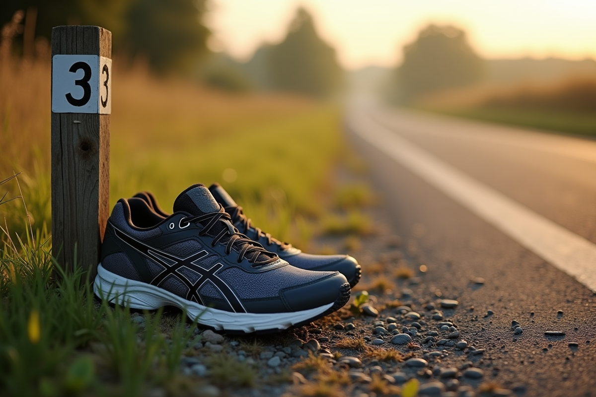 Chaussures de sport usées près d