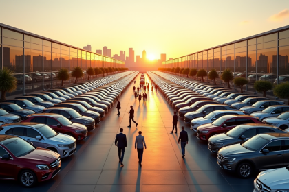 Grand concessionnaire de voitures avec des véhicules variés