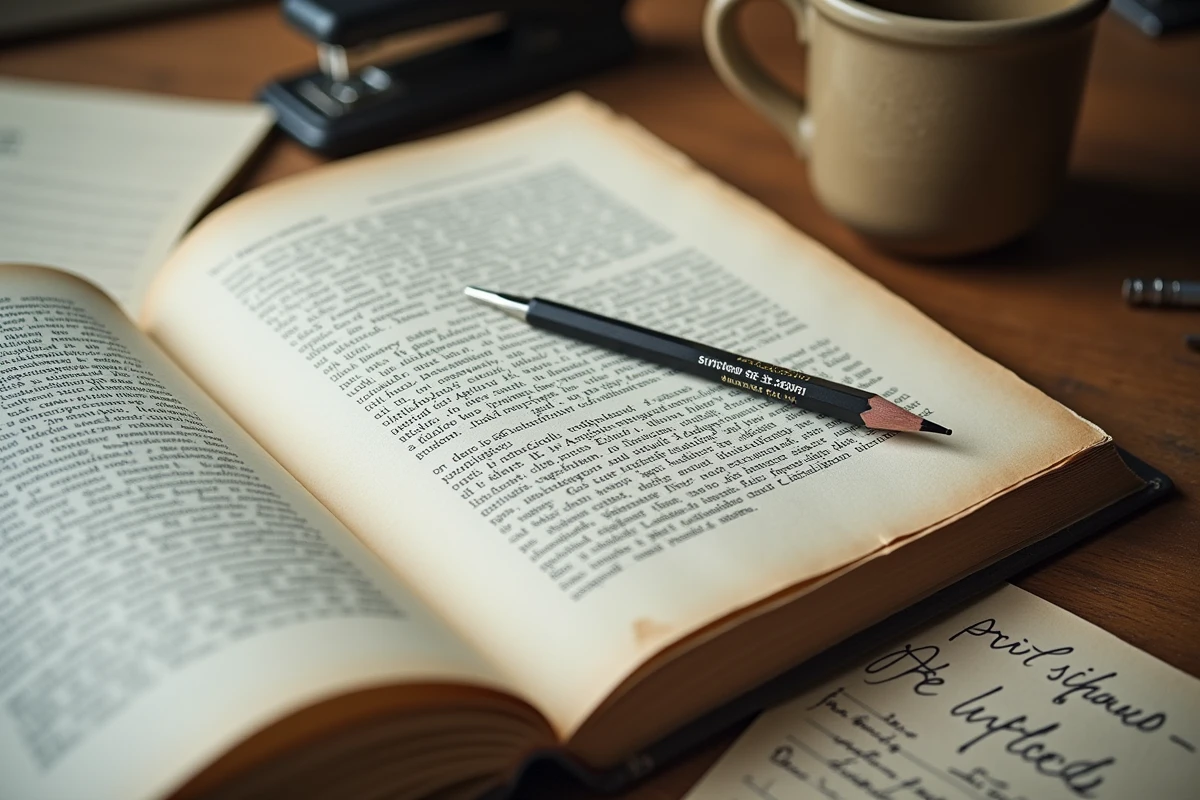 Page de copyright d'un livre ouvert affichant le numéro ISBN et la mention de dépôt légal sur une table en bois
