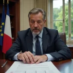 Le maire en costume dans son bureau élégant