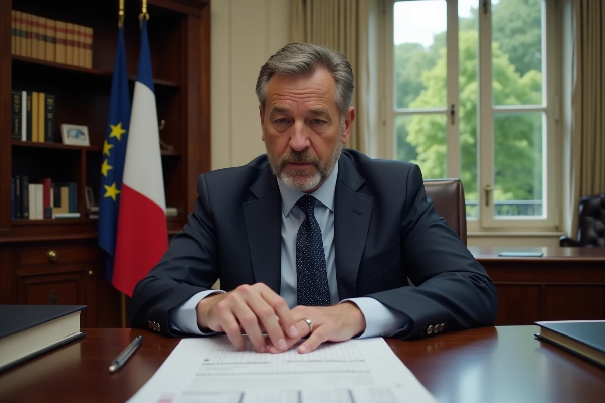 Le maire en costume dans son bureau élégant