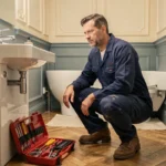 Plombier professionnel intervenant dans un appartement parisien de style haussmannien à Courbevoie